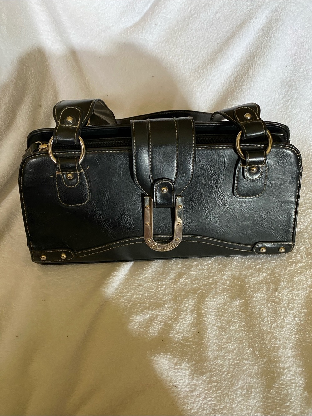 Black Leather Carryall Bag - Classic Black